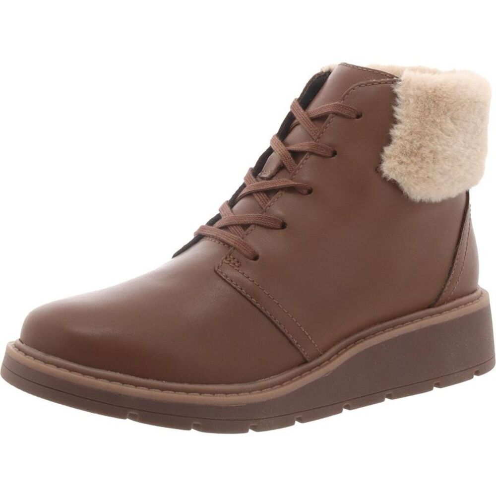 Clarks Brown Ankle Boots with Cream Fur
